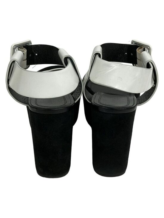 Celine Sandals 38.5 White Black Wedge Sole Leather main image 7